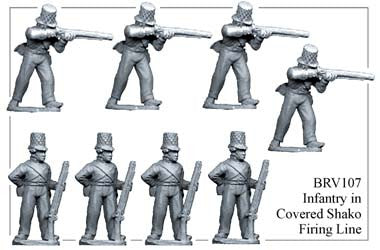 BRV107 British Infantry in Shell Jackets & Covered Shakos Firing