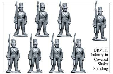 BRV111 British Infantry in Shell Jackets & Covered Shakos Standing