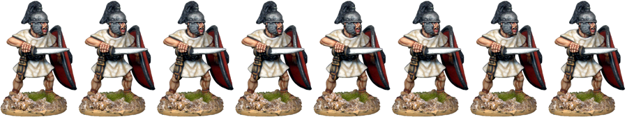CR043 - Unarmoured Legionaries Attacking with Gladius, Horsehair Crest