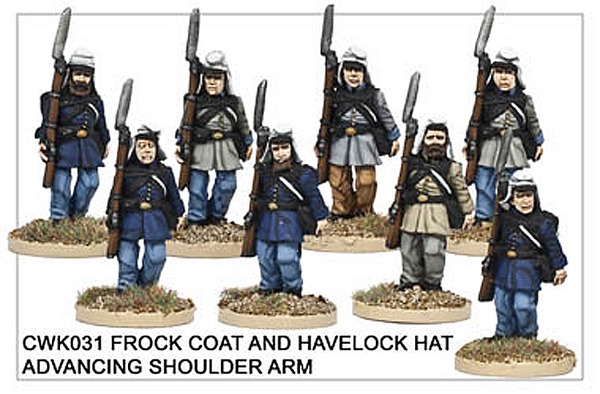 CWK031 Infantry in Havelock and Frock Coat Marching