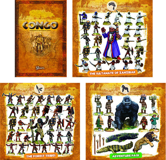 CONGO BUNDLE 2 - The Sultanate of Zanzibar, The Forest Tribes, the Adventure Pack and the Rulebook (10% off and free shipping)