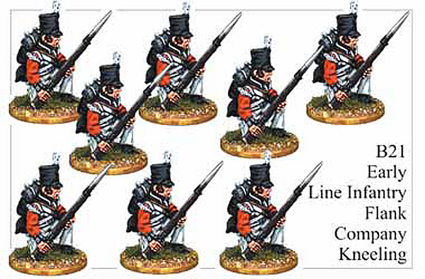 B021  Early Line Infantry Flank Company Kneeling