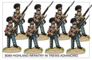 B069 Highlander Centre Company in Trews Advancing