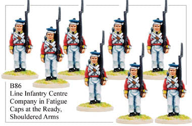 B086 Line Infantry Centre Company in Fatigue Caps Shouldered Arms