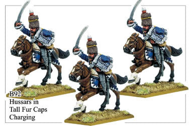 B092 Hussars in Tall Fur Caps Charging