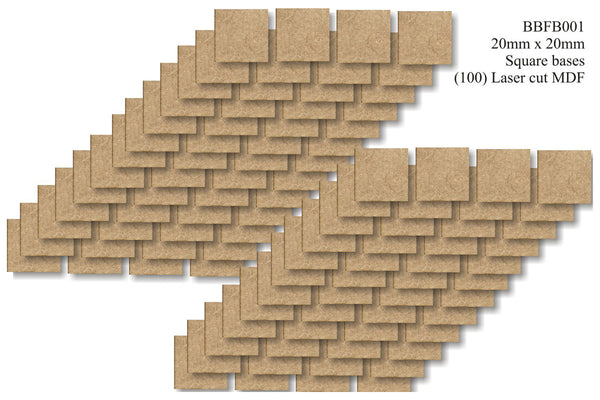 BBFB001 - 20mm x 20mm Square Bumper Bundle (100 bases)