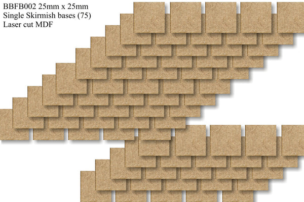 BBFB002 - 25mm x 25mm Square Bumper Bundle (75 bases)