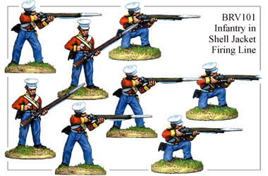 BRV101 British Infantry in Shell Jackets & Peaked Forage Caps Firing