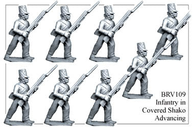 BRV109 British Infantry in Shell Jackets & Covered Shakos Adavncing