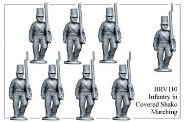 BRV110 British Infantry in Shell Jackets & Covered Shakos Marching