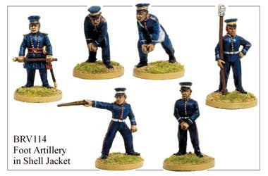 BRV114 British Artillery in Shell Jackets & Peaked Forage Caps
