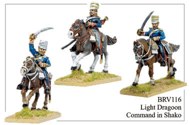 BRV116 Light Dragoons in Covered Shakos Command