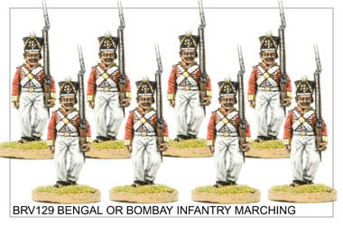 BRV129 Bengal or Bombay Infantry in Shako Marching