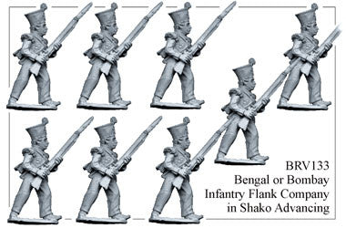 BRV133 Bengal or Bombay Infantry in Shako Advancing, Flank Company