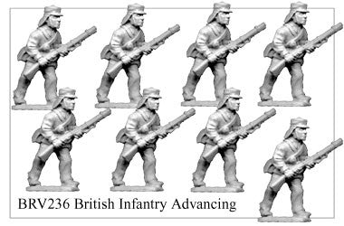 BRV236 British Infantry in Flannel Shirt Advancing