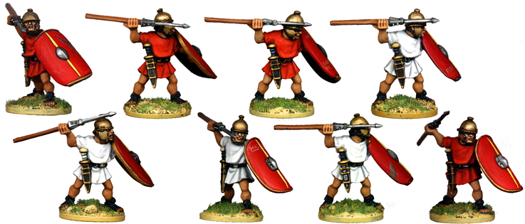 CR032 - Unarmoured Legionaries Throwing Pilum, No Crest