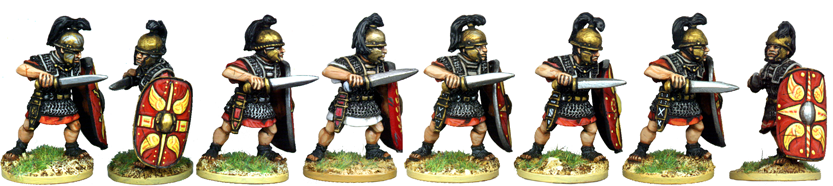 CR045 - Armoured Legionaries Attacking with Gladius, Horsehair Crest