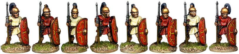 CR046 - Unarmoured Legionaries at the Ready, Horsehair Crest