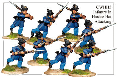 CWHH005 Infantry in Hardee Hats and Frock Coats Attacking