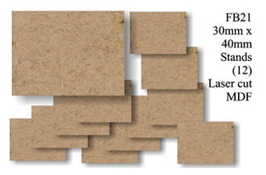 FB021 - 30mm x 40mm MDF (12 bases)