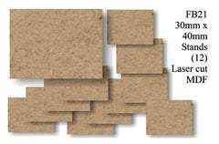 FB021 - 30mm x 40mm MDF (12 bases)
