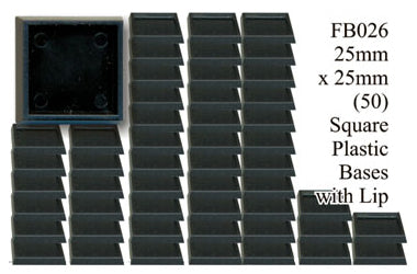 FB026 - 25mm x 25mm Square Plastic (50 bases)