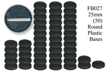 FB027 - 25mm Round Plastic Slottabases (50 bases)