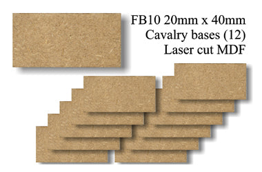 FB010 - 20mm x 40mm Cavalry MDF (12 bases)