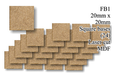 FB001 - 20mm x 20mm Square Infantry MDF (24 bases)