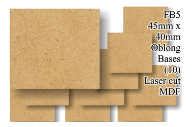 FB005 - 45mm x 40mm Oblong MDF (10 bases)