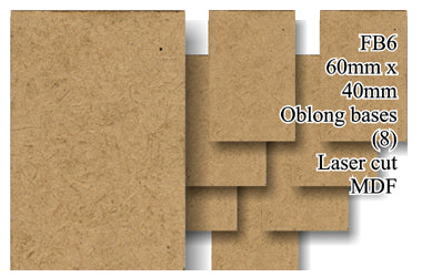 FB006 - 60mm x 40mm Oblong MDF (8 bases)