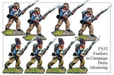 FN052 - Fusiliers In Campaign Dress Assorted Headgear Advancing