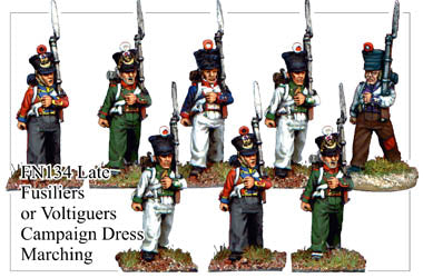 FN134 - Late Fusiliers Or Voltigeurs In Campaign Dress Marching