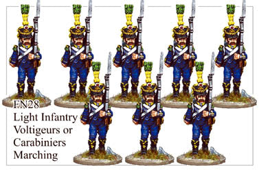 FN028 - Light Infantry Elite Company Voltigeurs Or Grenadiers In Full Dress Marching