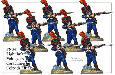 FN034 - Light Infantry Voltigeurs Or Carabiniers In Full Dress And Colpack Firing