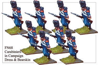 FN068 - Light Infantry Carabiniers In Campaign Dress And Bearskins Running