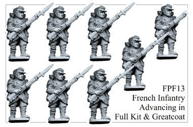 FPF013 French Infantry in Full Kit and Greatcoats Advancing