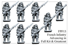 FPF013 French Infantry in Full Kit and Greatcoats Advancing