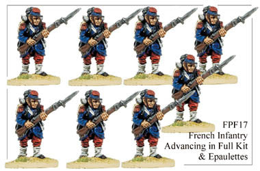 FPF017 French Infantry in Full Kit and Epaulettes Advancing