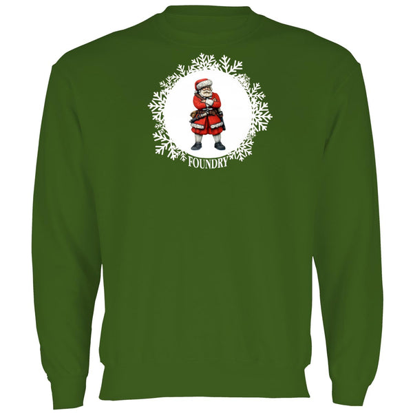 Printed Viking Santa Sweatshirt - Bottle Green