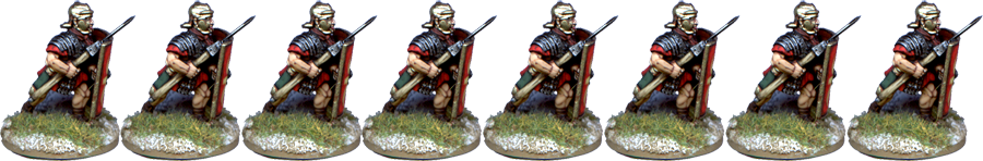 IR041 - Legionaries, Segmented Armour, Advancing, Pilum at 45 Degrees