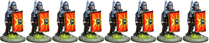 IR051 - Legionaries, Segmented Armour, Armoured Forearm, Standing with Pilum