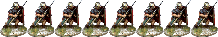 IR061 - Legionaries, Mail Armour, Advancing, Pilum at 45 Degrees
