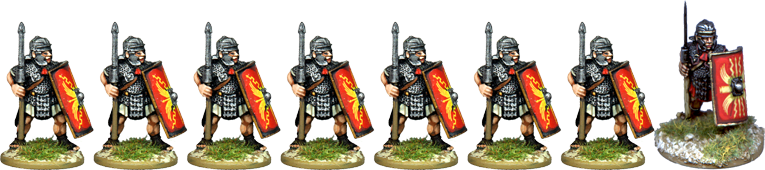 IR064 - Legionaries, Mail Armour, Standing Side On, Pilum Upright