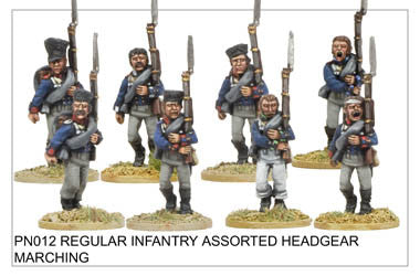 PN012 Infantry in Assorted Headgear Marching