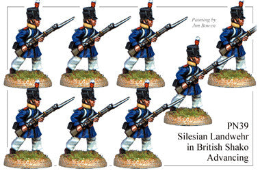 PN039 Silesian Landwehr in British Shako Advancing