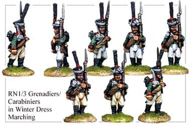 RN013 Grenadiers or Carabiniers in Winter Dress Marching