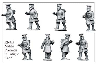 RN045 Militia Pikemen in Fatigue Caps