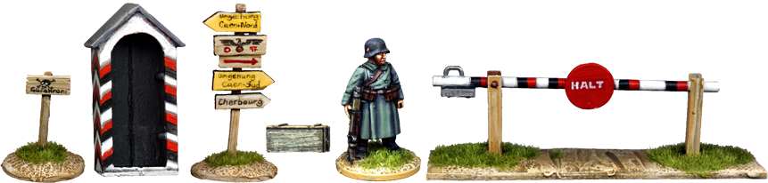 WW2G009 - German Sentry Box and Road Signs