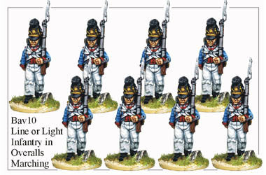 BAV010 Line or Light Infantry in Overalls Marching